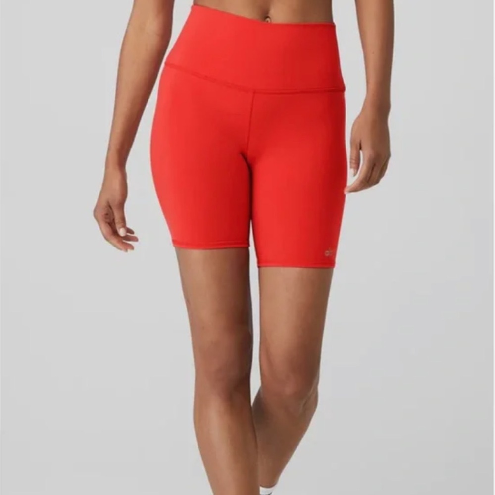 ALO Yoga Bright Red Bike Shorts